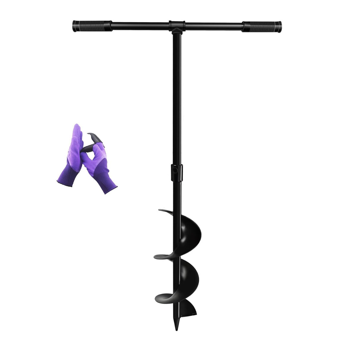 Heavy-Duty Manual Garden Auger Drill Bit - 6" x 38" Plant/Fence Hole Digger for Bulbs, Trees