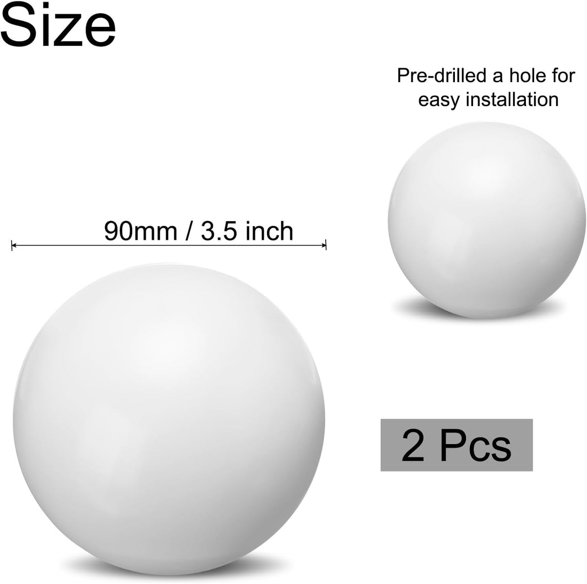 uxcell 2 Pcs Gazing Globe Decor Ball 3.5 Inch 90mm Reflective Garden Sphere Hollow Ball, Seamless