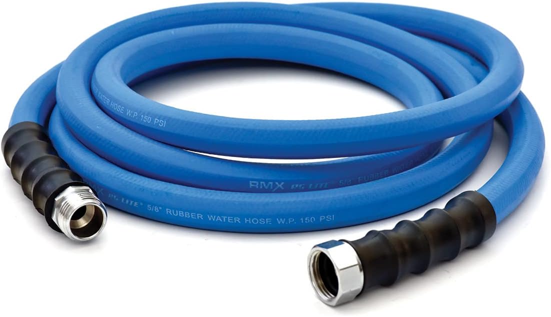 BluSeal Hot/Cold Water Rubber Garden Hose, 100% Rubber, Ultra-Light, Super Strong, 500 PSI, 50F to
