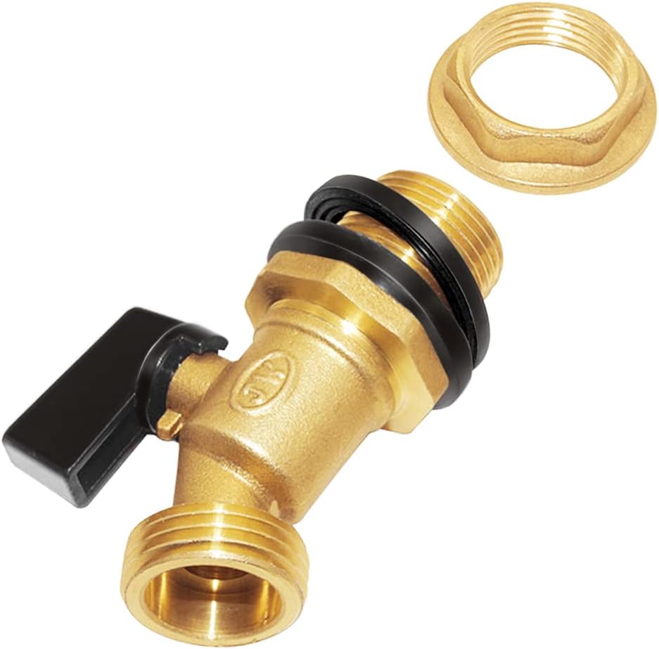 Joywayus Brass Water Container/Rain Barrel Spigot 3/4" Threaded Quarter Turn Ball Valve with