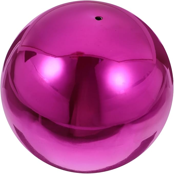 ibasenice Stainless Steel Mirror Reflective Gazing Ball 12 Inch Garden Decor - Purple Decorative