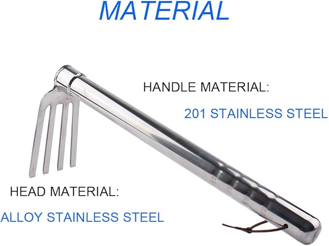 Stainless Steel Garden Cultivator Metal Hand Weather Resistant Hand Tool 15-Inch Lightweight 4