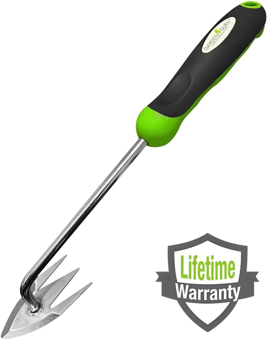 Garden Guru Root Weeder Tool with Ergonomic Handle - Stainless Steel Weed Puller for Planting