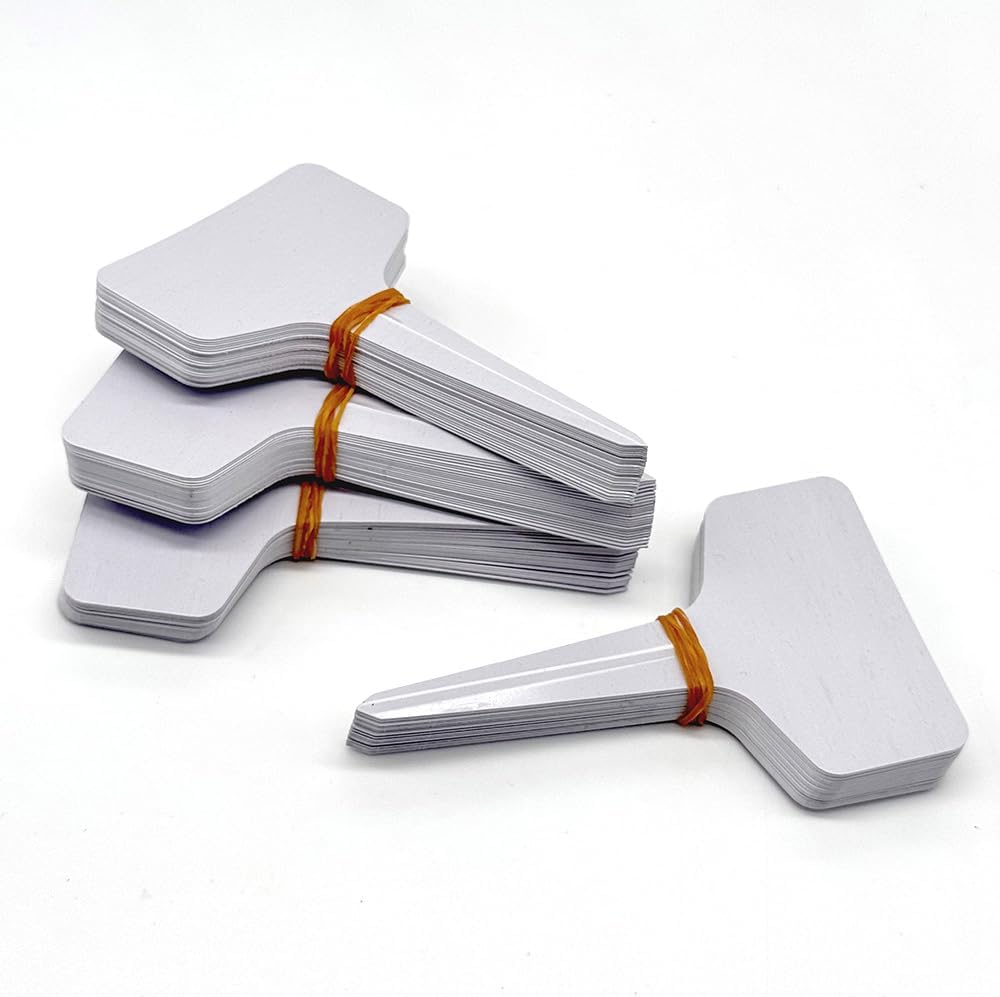 100 T-Type Plastic Plant Labels (Garden Markers Waterproof Signs for Outdoor Plant Tags Plant