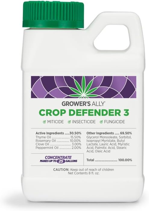 Grower's Ally Crop Defender 3 Concentrate 8 oz | Natural, Safe & Organic Insecticide & Fungicide