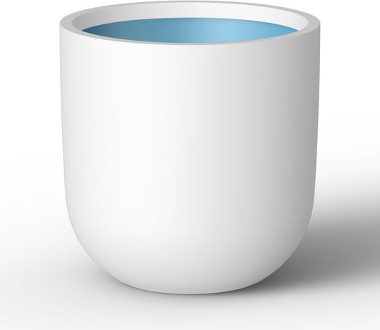 Kante 16.5" Round Concrete Planter, Large Cylinder Plant Pot with Curved Bottom and Drainage Hole