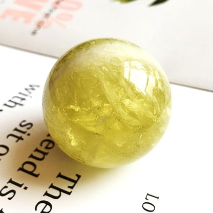 4-5cm/1.57-1.96inch Topaz Ball Polished Natural Yellow Crystal Sphere Decorative Sphere Healing