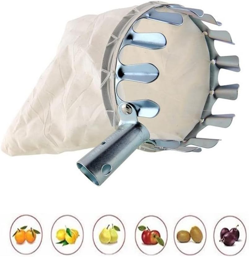 SagaSave Fruit Picker Pole Tool, Apple Orange Picker Pole Tool with Basket for Avocado Acorn Lemon