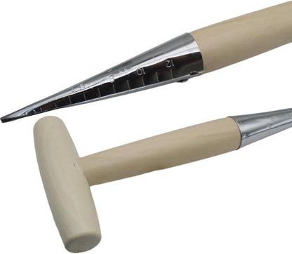 Garden Hand Dibber Seed Planter Tool Stainless Steel Sow Dibbler with Wooden Handle Garden Hole