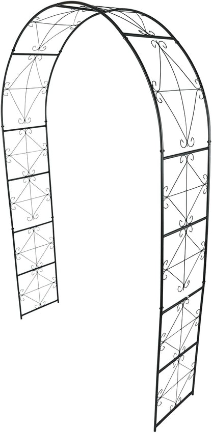 Metal Garden Arch 7.2ft High X 4.5ft Wide Garden Arbor for for Climbing Plants Roses Vines, Outdoor