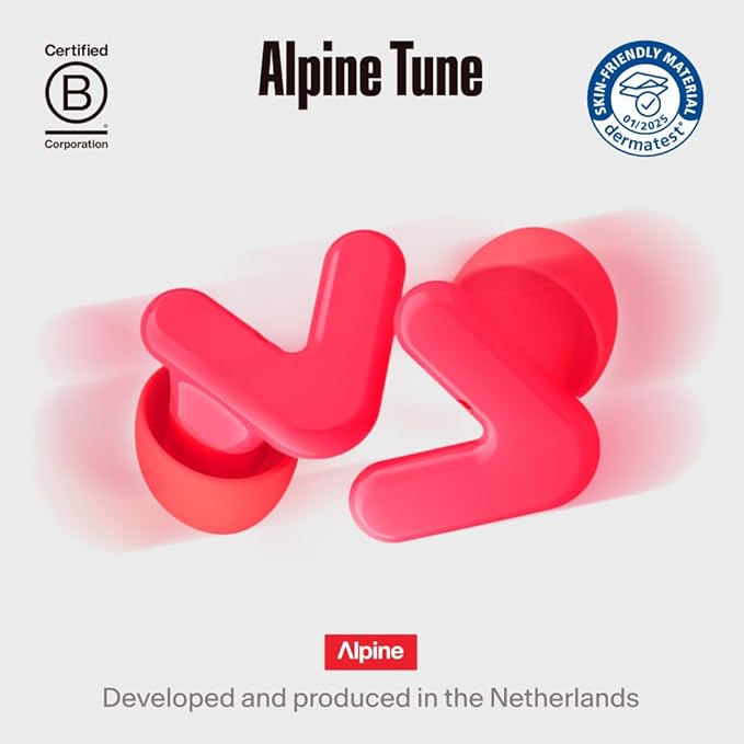 Alpine Tune Earplugs, Concert Ear Plugs for Noise Reduction, High Fidelity Music Quality, 19dB