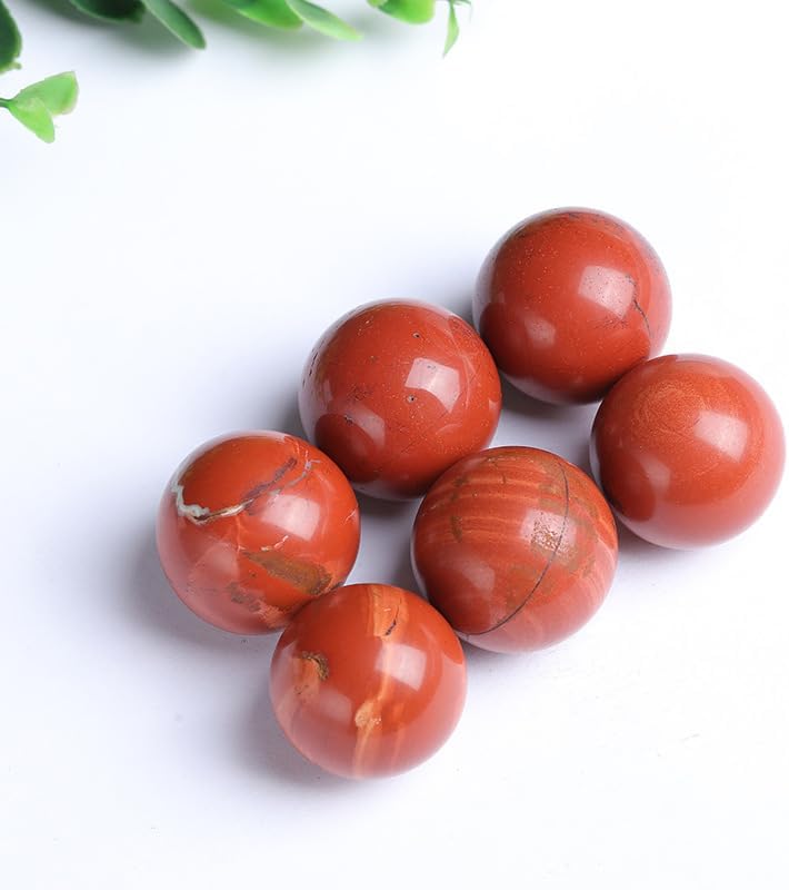 5-6CM/1.97-2.36inch Magical Natural Red Jasper Stone Ball Quartz Crystal Mineral Reiki Treatment