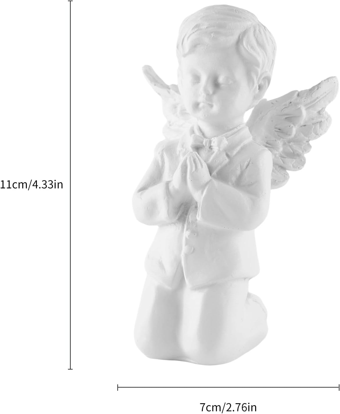 White Kneeling Praying Angel Statues, Handmade Resin Craft Home Decor, Indoor & Outdoor Angel