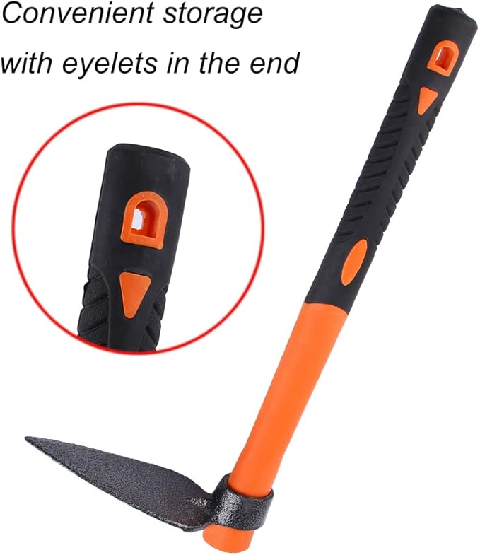 Single Head Sharp Hoe with Heavy Duty Forged Adze and Ergonomic Non-Slip Handle for Loosening Soil