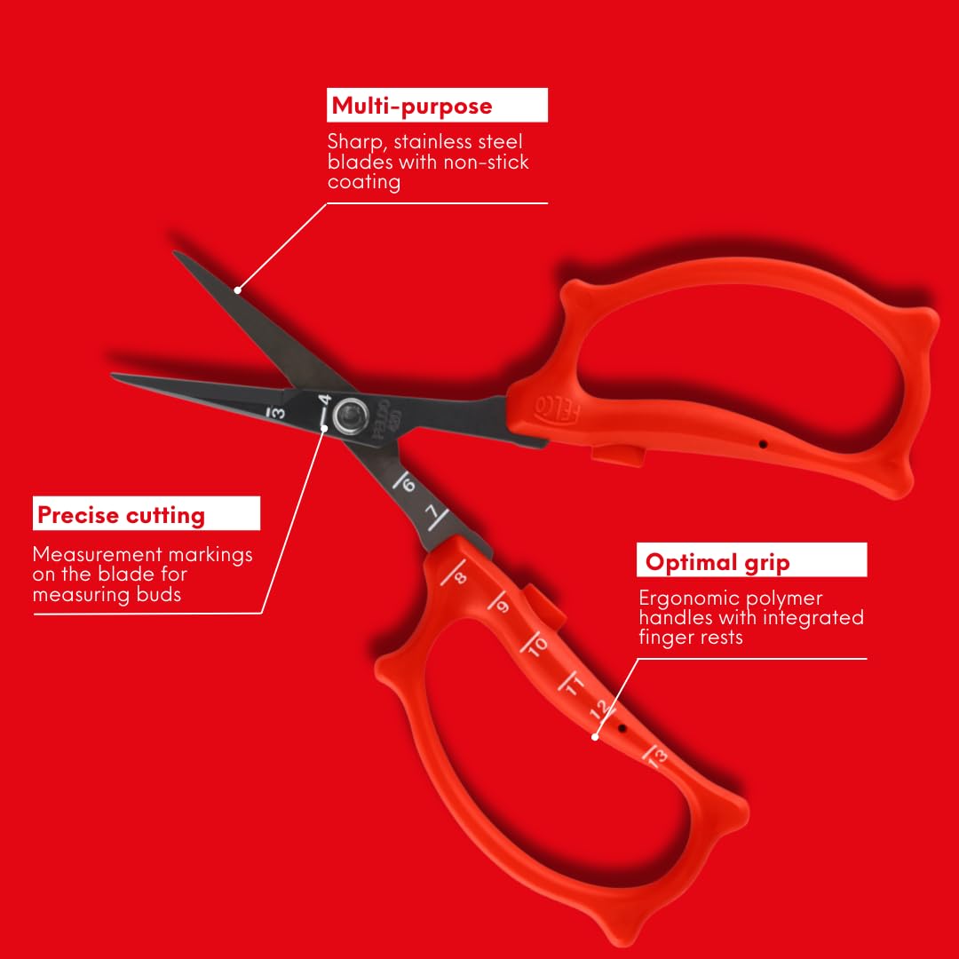 Felco 420 Trimming Scissors – 6.1" Swiss-Made Garden Clippers with Fine Tip & Non-Stick Blade |
