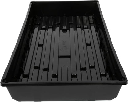 SUNPACK 10" x 20" Mega Plastic Seed Starting Tray, Black, 2.5" - No Drainage Holes, Ideal for