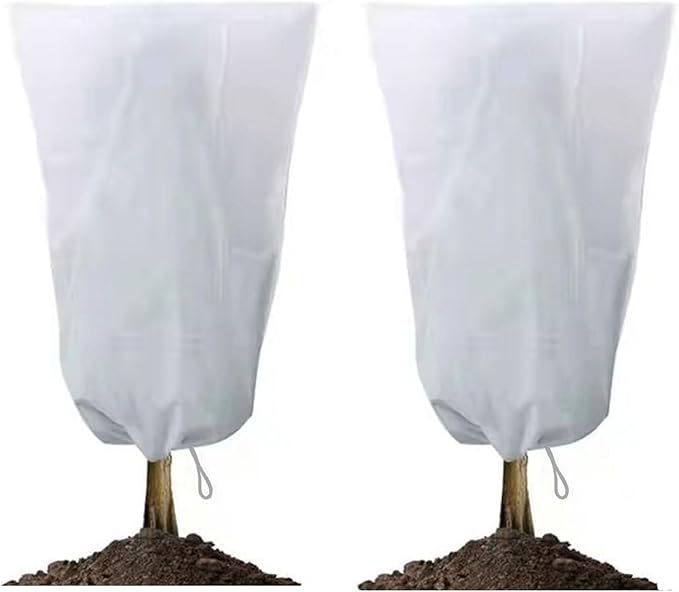 GardenPal 2 Pack Plant Covers Freeze Protection, 40''×47'' Thicken Frost Cloth with Drawstring