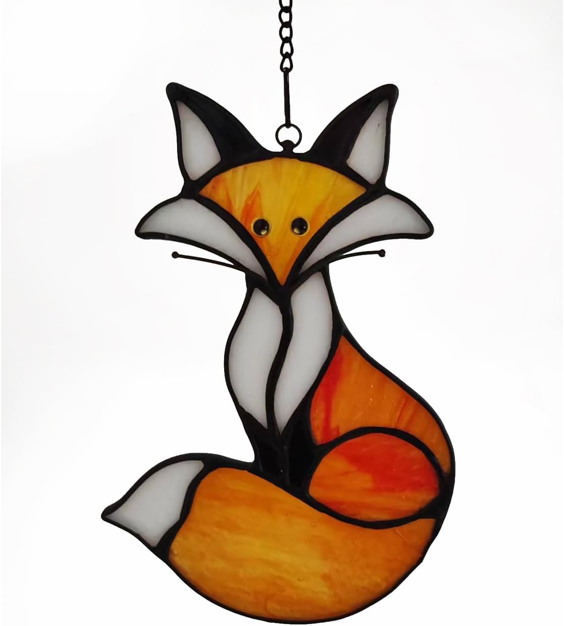 Stained Glass Window Hanging red Fox Sun Catcher Home Decoration Window Panels Gifts for mom,Ladies