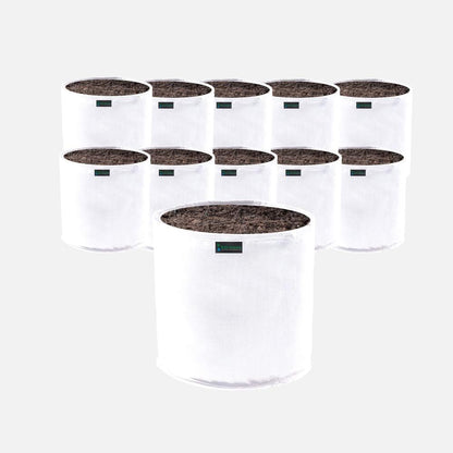 Commercial Grow Bag Pack of 10, Air Pruning Mesh Fabric Plant Containers (20 Gallon, White)