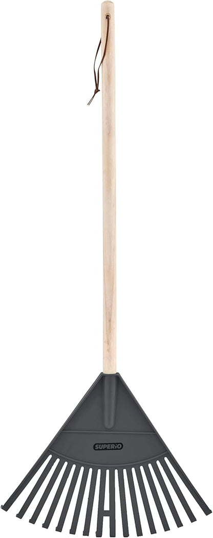 Pack of 12 Kids Rake with Hardwood Handle, Durable Plastic Head to Sweep Leaves in Lawn and Tidying