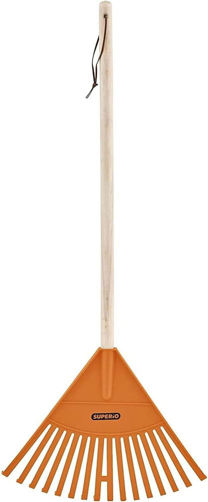 Pack of 3 Kids Rake with Hardwood Handle, Durable Plastic Head to Sweep Leaves in Lawn and Tidying