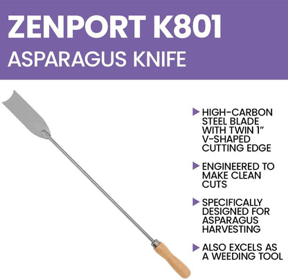 Zenport K801 Asparagus Knife Harvest Tool, 25-Inch, Beige - 3 Pack