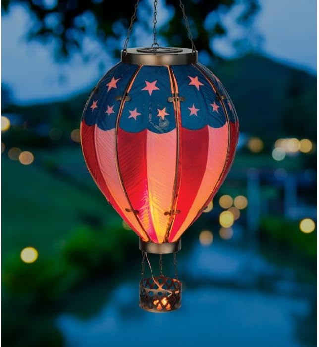 Regal Art & Gift Hot Air Balloon Solar Lantern – Hanging Solar-Powered LED Lights, Waterproof