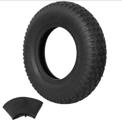 Upgrade 4.80/4.00-8 Tire and Inner Tube Set - Thick Replacement Pneumatic Rubber Wheelbarrow Tire