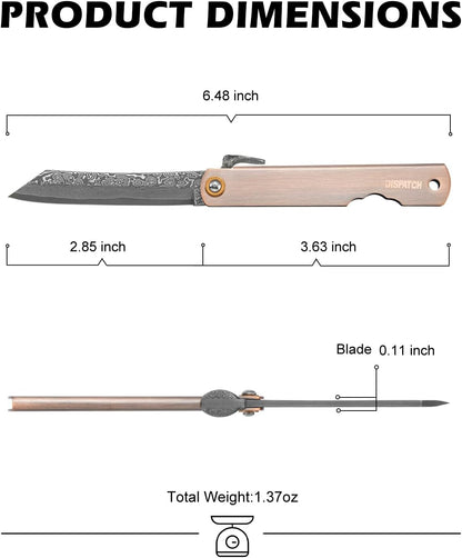 EDC Folding Knife, 2.8" Full Panel Plain Edge Blade, Non-Locking Pocket Knife Features Cloud
