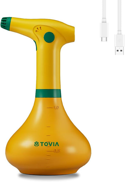 T TOVIA: Garden Sprayer 1 Liter Battery Spray Bottle Powered Electric, Rechargeable, Portable