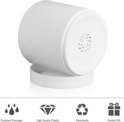 7/6.5/6/5/4 inch Flower Pots, 5 Pack Cylinder Plant Pots for Small Indoor Outdoor Plants, Plastic