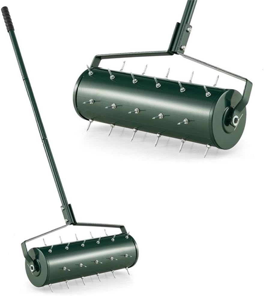 Pemberly Row 21 inch Manual Lawn Aerator Heavy Duty Grass Tool Green