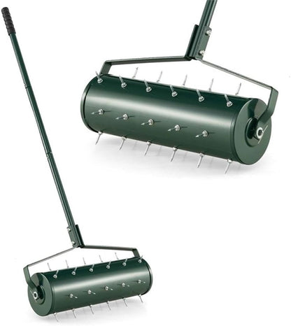 Pemberly Row 21 inch Manual Lawn Aerator Heavy Duty Grass Tool Green