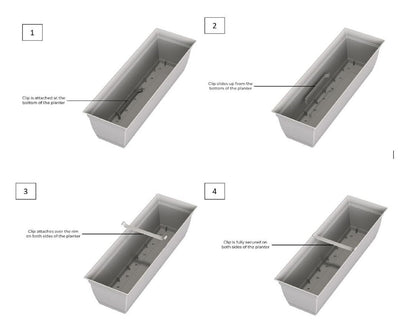 The HC Companies Eclipse Window Planter Box, 24 Inch, Black, 2-Pack