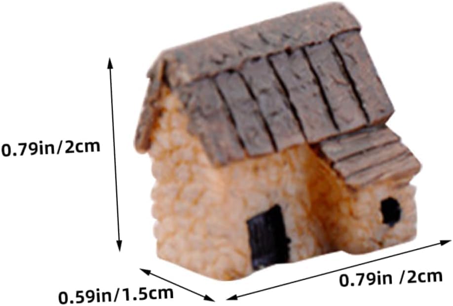 Fairy Garden Mini House Accessories, Miniature Village Hut Figurine Cottage, DIY Micro Landscape