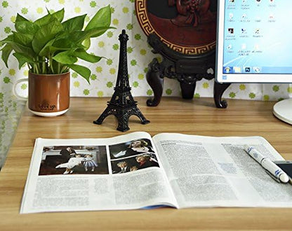 ESHATO Black Metal Eiffel Tower Statue, 7inch Decorative Figurine Replica Stand Holder for Cake