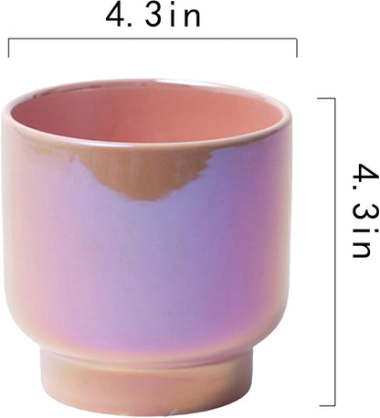 LB Pink Purple Ceramic Planters for Indoor Plants, Succulent Plant Pots Ceramic Plant Pot, Cute