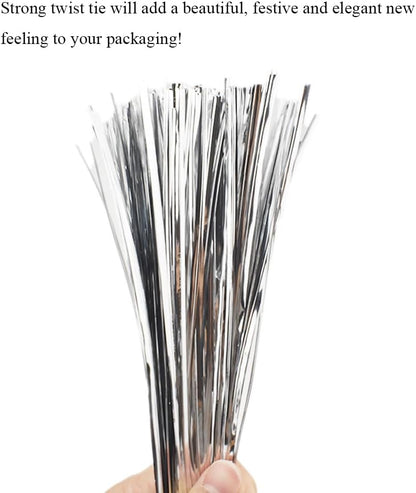 HAHIYO 300Pcs 8inches Silver Metal Twist Ties Bread Candy Coffee Bag Ties Plant Garden Twist Ties