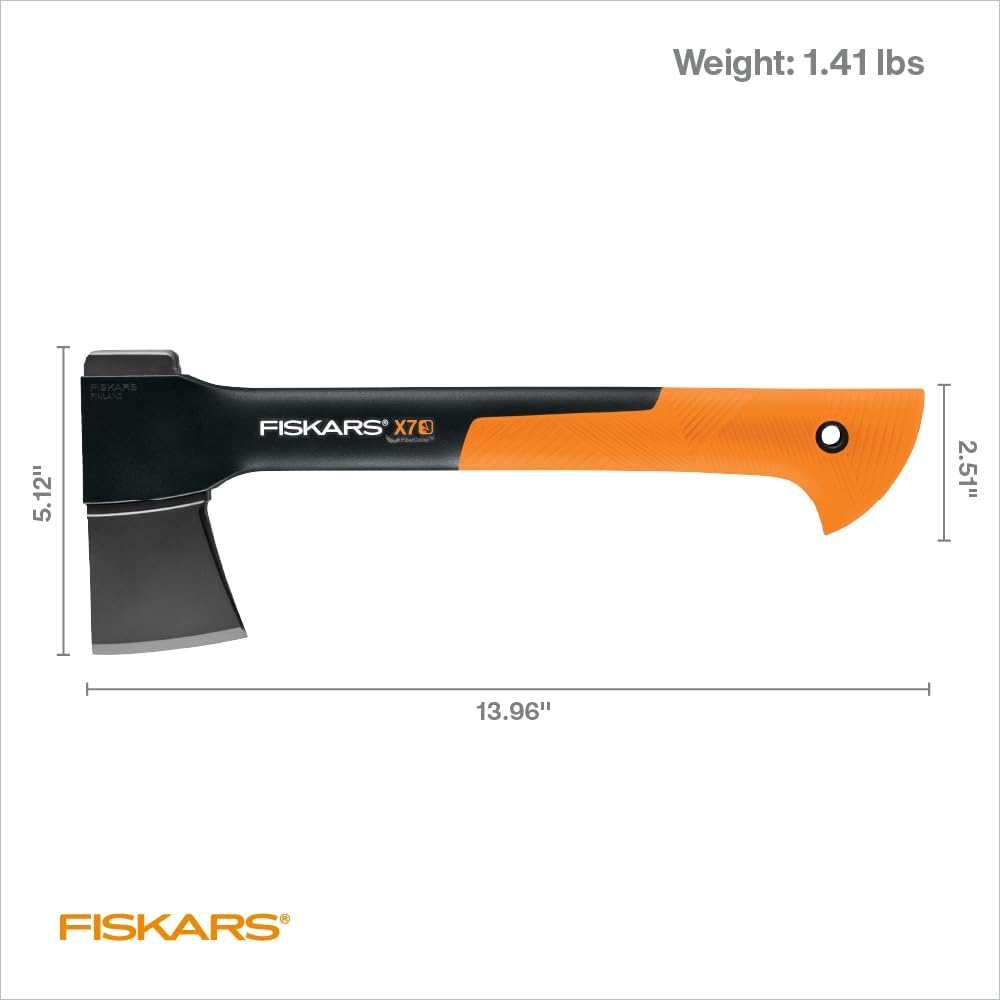 Fiskars X7 Hatchet Lightweight Wood Splitter for Small to Medium Size Kindling with Proprietary