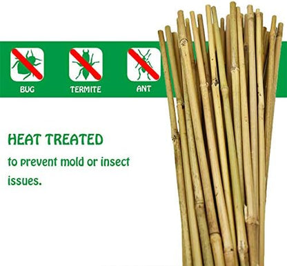 Mininfa Natural Bamboo Stakes 6 Feet, Eco-Friendly Garden Stakes, Plant Stakes Supports Climbing