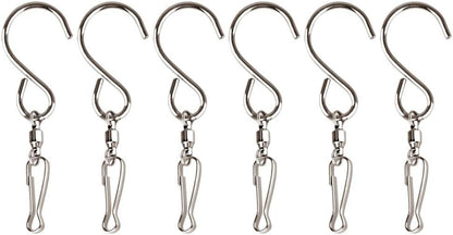 KUUQA Swivel Hooks Clips for Hanging Wind Spinners Wind Chimes Crystal Twisters Party Supply(6 Pack)
