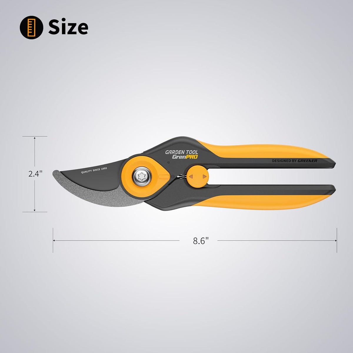 Bypass Pruning Shears 8.6", Heavy Duty Garden Clippers Handheld Cuts 1.38" Hardwood, Sharp SK5