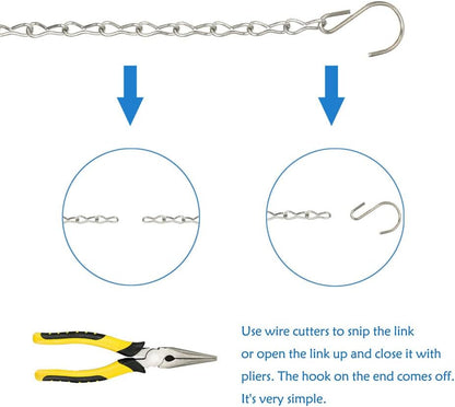 YINGFENG 6 Pack 19.7 Inch Silver Hanging Chain for Hanging Bird Feeders, Bird Houses, Planters