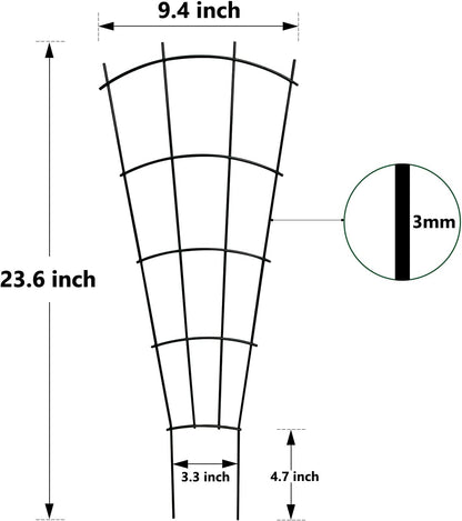 4 Pack 23'' Indoor Plant Trellis for Potted Plants Climbing, Outdoor Metal Garden Trellis
