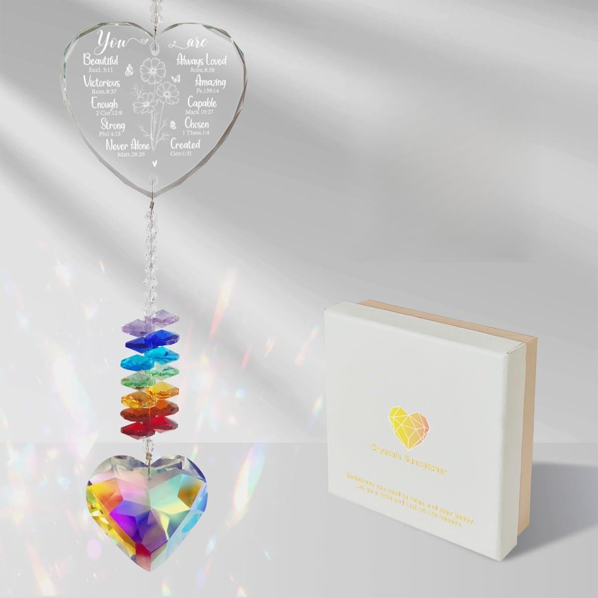 Christian Gifts for Women Birthday, Bible Verse Crystal Suncatcher Inspirational Gifts for Friends