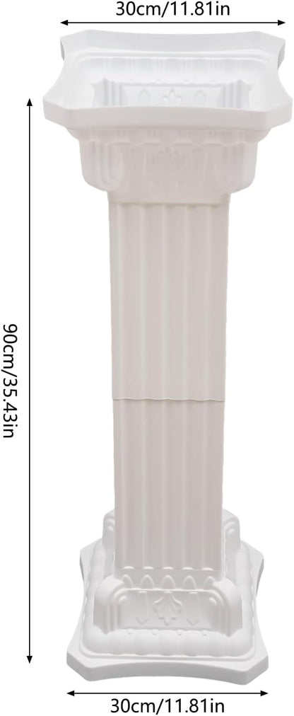 Roman Column Pedestal, Plastic White Columns for Weddings Indoor/Outdoor Roman Pillar Stand for