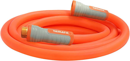 YAMATIC Heavy Duty Short Garden Hose 5/8 in x 10 ft with Swivel Fitting, Super Flexible Leader