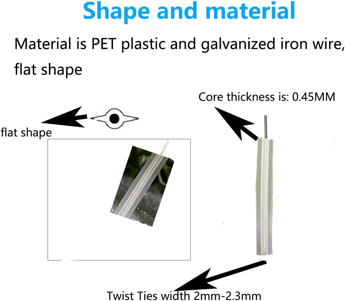 500 Pack 6 Inch Clear Plastic Twist Ties - Reusable Twisty Ties for Cords, Garbage Bags, Gardening