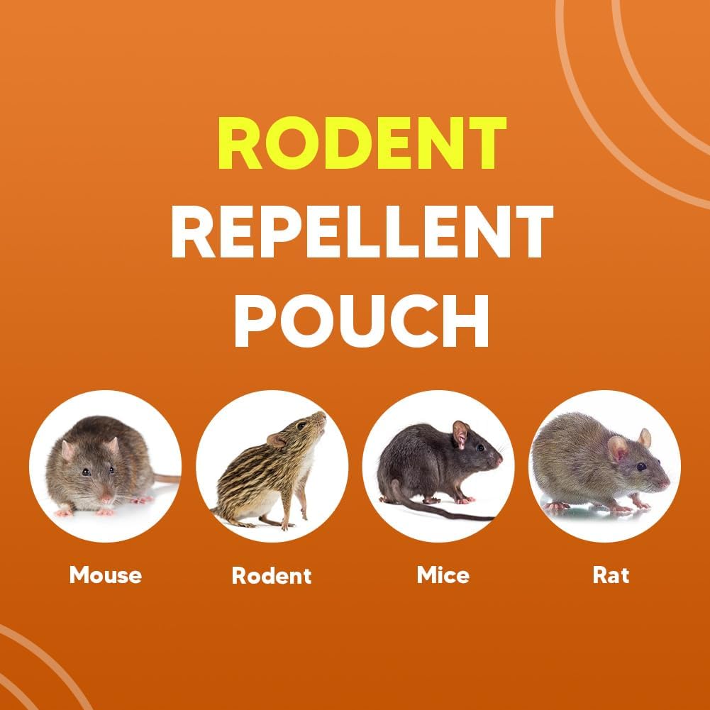 Rodent Repellent Pouches, Rodent Repellent for Car Engines, Mice Repellent Indoor, Natural