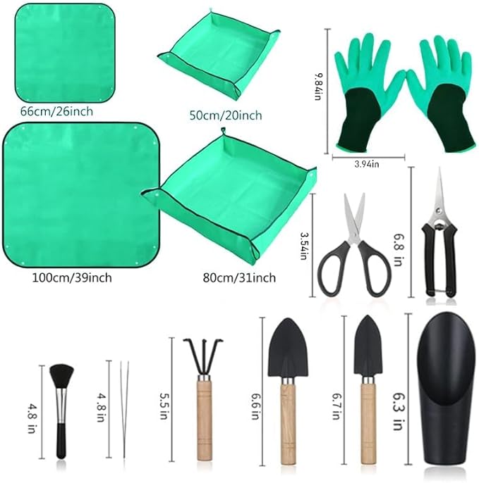 WNJ Plant Repotting Mat for Garden, 2 PCS Waterproof Potting Mats, Foldable Indoor Plant Mat